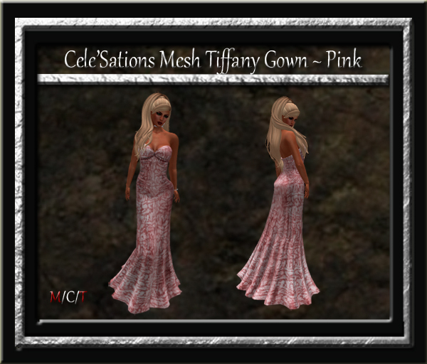 Cele'Sations Mesh Tiffany Gown ~ Pink Pk