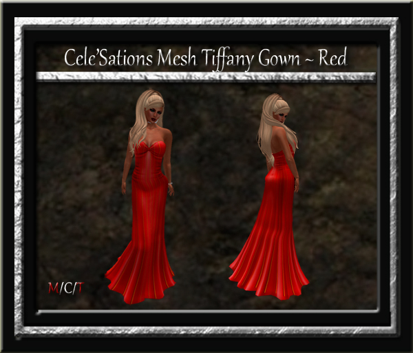 Cele'Sations Mesh Tiffany Gown ~ Red Pk