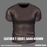 *GUARDED CROSS/Men‘s-Wear* Leather T-Shirt Dark Brown