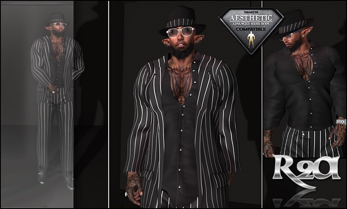 R2A AESTHETIC PINSTRIPE SUIT