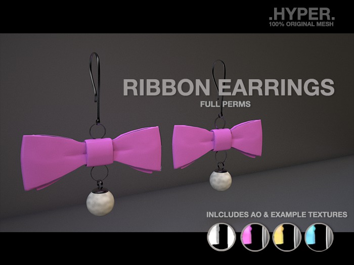 .Hyper. ribbon earrings full perm °SALE , HALF PRICE