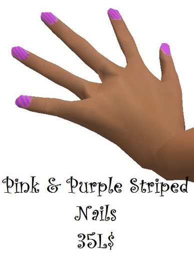 Pink & Purple Striped Nails
