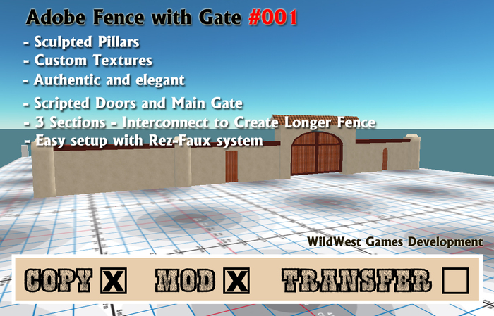 Spanish Style Adobe Fence with Gate