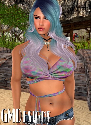GMDesigns Psycho Fizz Cross Wrap Crop Top