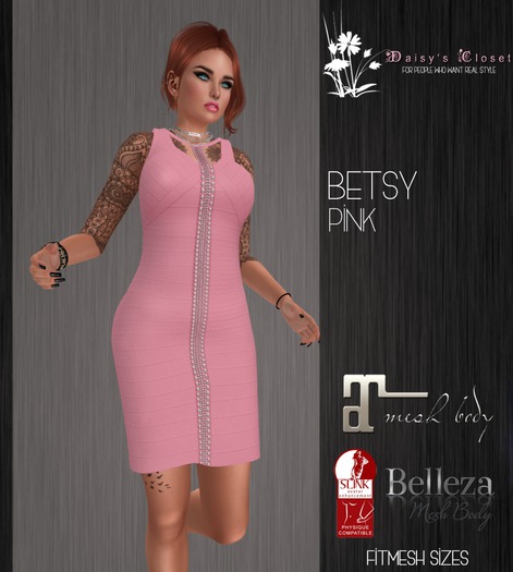 *DC - (Add Me) Betsy Dress Pink HUD Box*
