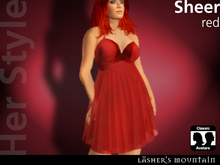 SHEER Red Baby Doll Dress