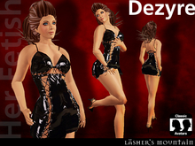 DEZYRE Tight Fitting Latex Leatherette Mini Dress=