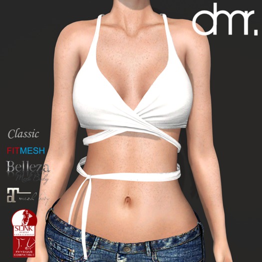 [DR] Crop Top PMY White ::Mesh::