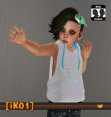 [iK01] Vest Hoodie Cybergoth - Blue - ToddleeDoo