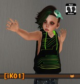 [iK01] Vest Hoodie Cybergoth - Green - ToddleeDoo