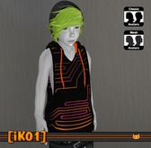 [iK01] Vest Hoodie Raver - Orange - SMB/Kid