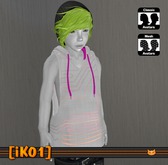 [iK01] Vest Hoodie Raver - Pink - SMB/Kid