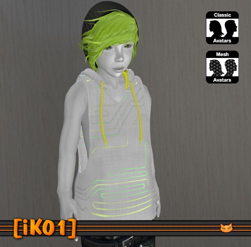 [iK01] Vest Hoodie Raver - Yellow - SMB/Kid