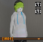 [iK01] Vest Hoodie Raver - Blue - SMB/Kid