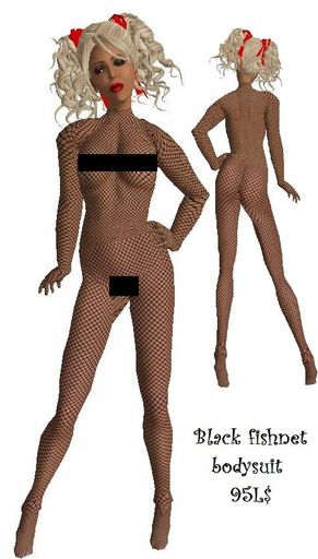 black fishnet bodysuit