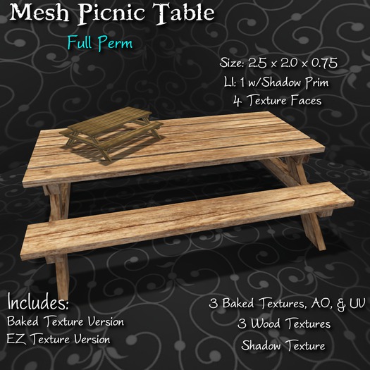 ~tc~ Mesh Picnic Table Full Perm Kit