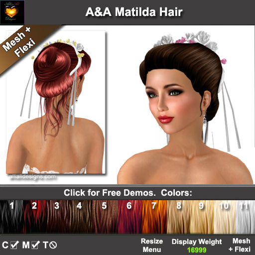 A&A Matilda Hair Variety Pack. Mesh + Flexi updo womens hairstyle