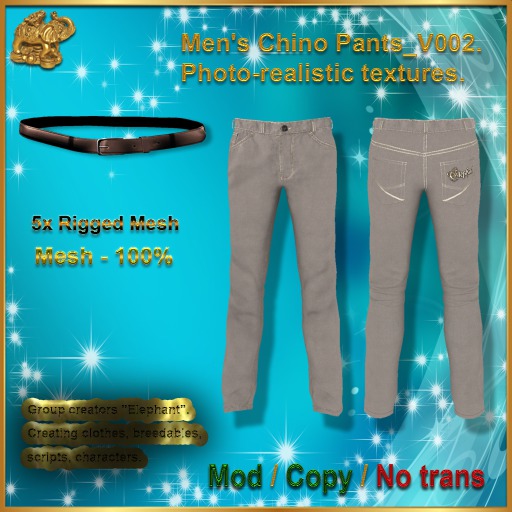 Mesh_Men's Slim Chino Pants with Belt_V002Eg