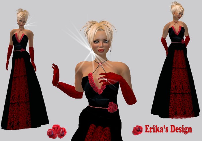 Black roses dress