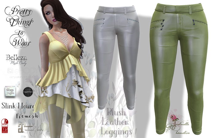 .::Pretty Leggings::. Blush Leather Leggings on HUD