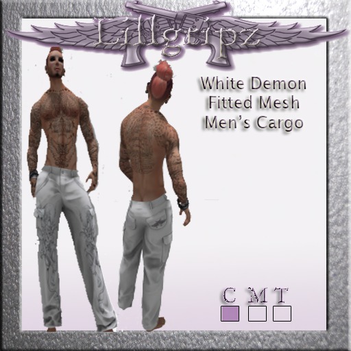 Lillgripz  Men's White Demon Mesh Cargo Pants [BOX]