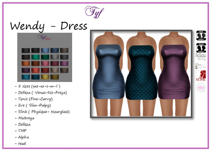 [TYF] Wendy - Mesh/TMP/Slink/Belleza/maitreya/eve/tonic- Hud