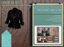 Addams // Tina Classic Shirt w/Bra // Black