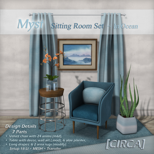 [CIRCA] Pkg - "Myst" - Sitting Room Set - In Ocean