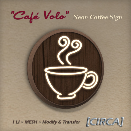 [CIRCA] - "Cafe Volo" Neon Coffee Sign 
