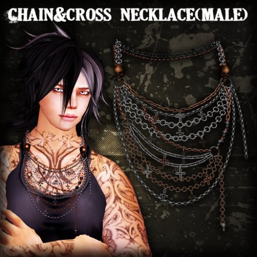 Chain&cross necklace(male)