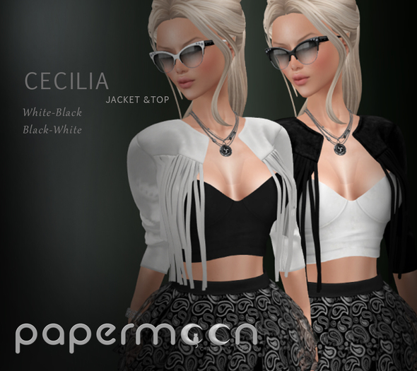 PaperMoon- CECILIA Jacket & Top - White/Black/White