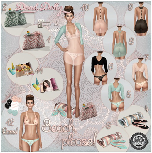 12. Dead Dollz - Beach, Please! Bikini RARE
