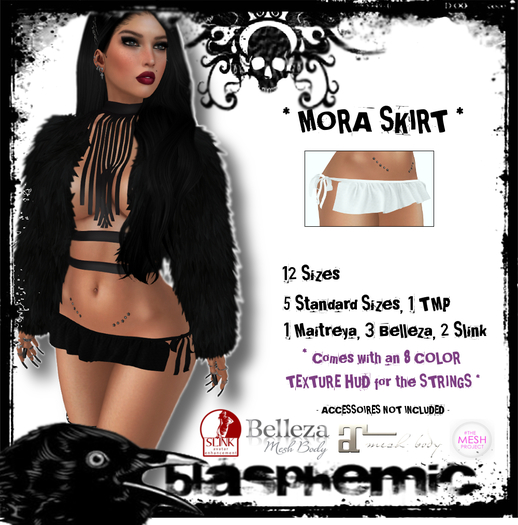 BLASPHEMIC - MORA SKIRT - WHITE