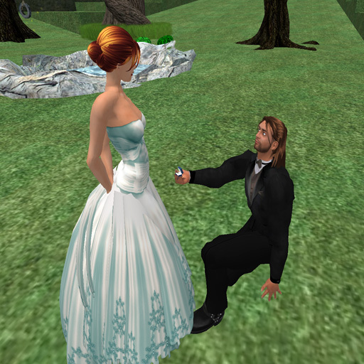 Wedding Proposal Ring Box Animated Blue w/ pose