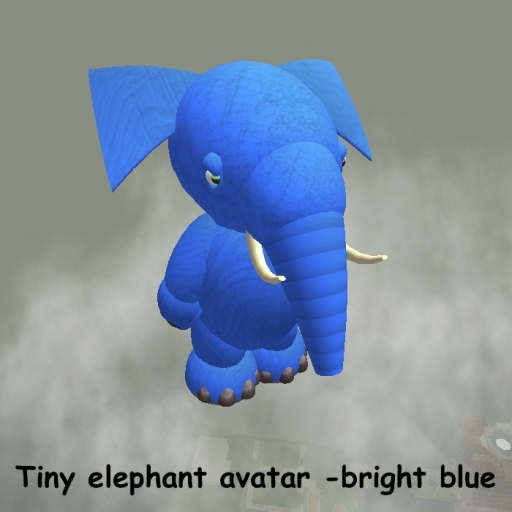 Tiny Inc. tiny bright blue elephant avatar