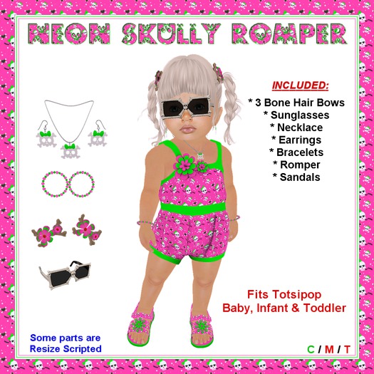 *TP* Neon Skully Romper {Totsipop}