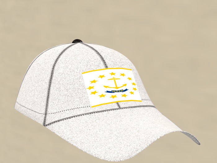 *TusK Baseball Cap White W/ Rhode Island Flag,(Boxed)