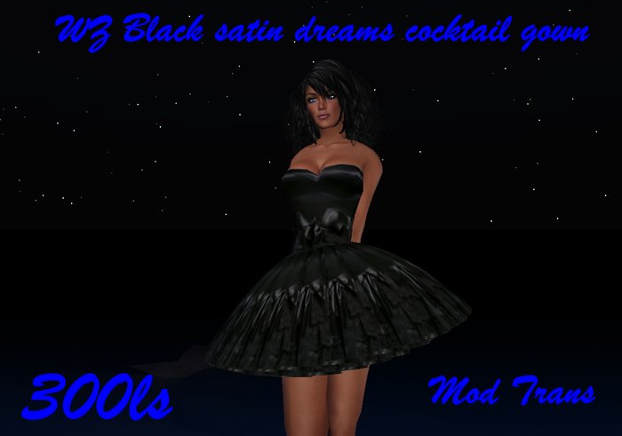 Wz Black Satin Dreams Cocktail gown