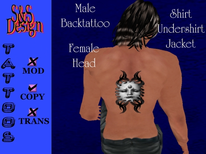 S&S Tribal Head Back tattoo