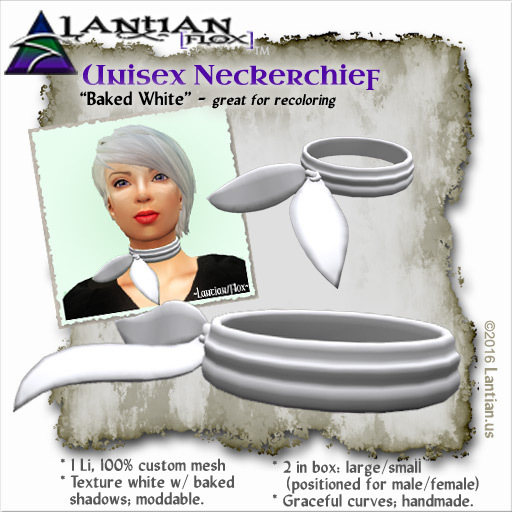 ~L/Fx~Neckerchief - Baked White (2sizes/unrigged) MCtbox