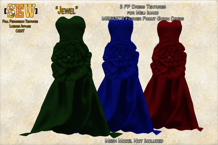 [SEW] FP tex MI960875 Flower Front Gown Dress Jewel