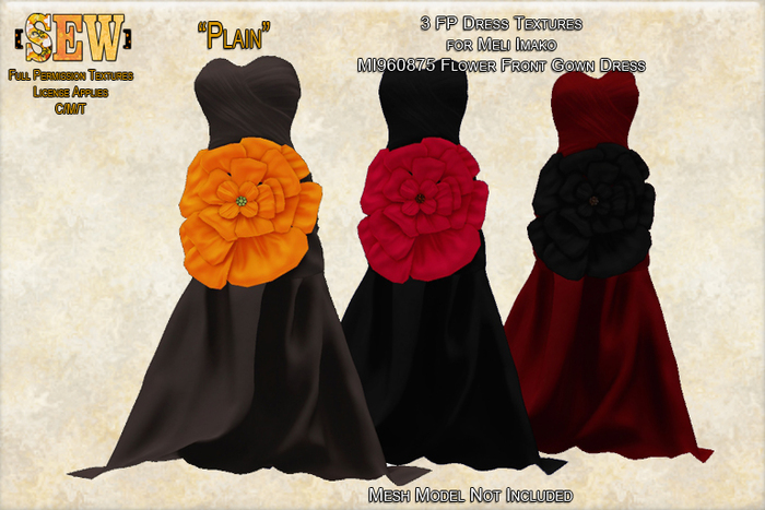 [SEW] FP tex MI960875 Flower Front Gown Dress Plain