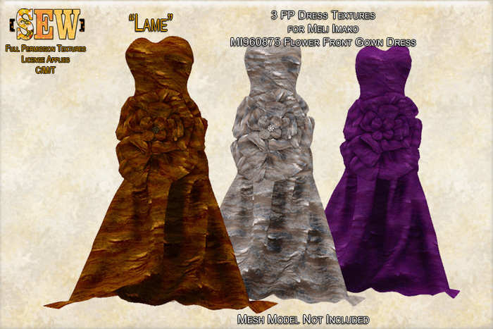 [SEW] FP tex MI960875 Flower Front Gown Dress Lame