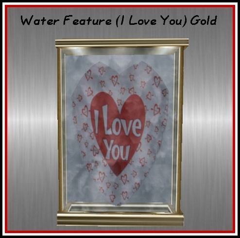 Valentine Water Feature (I Love You) Gold