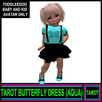 Ruffle Dress & Bloomer - Butterfly Aqua: Butterfly Aqua / 18-24 Months