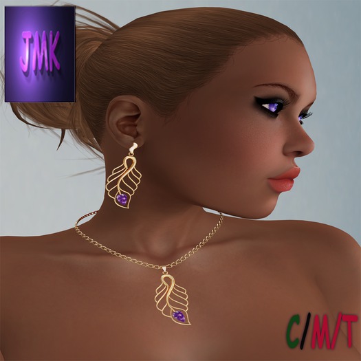 ~JMK~Swan Leaf Amethyst Set (B)
