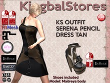 KS OUTFIT SERENA PENCIL DRESS TAN