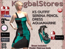 250 KS OUTFIT SERENA PENCIL DRESS AQUAMARINE