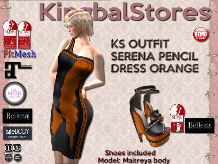 KS OUTFIT SERENA PENCIL DRESS ORANGE