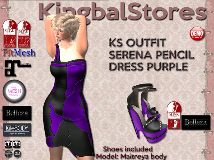 KS OUTFIT SERENA PENCIL DRESS PURPLE